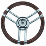 Stuurwiel 350 mm, RVS, wortelnotenlook