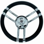 Stuurwiel 350 mm, RVS, zwart polyurethaan
