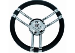 Stuurwiel 350 mm, RVS, zwart polyurethaan