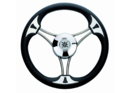 Stuurwiel 350 mm RVS vinyl rand zwart