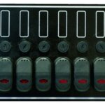 Schakelpaneel waterdicht 12 volt, 6 posities