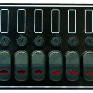 Schakelpaneel waterdicht 12 volt, 6 posities