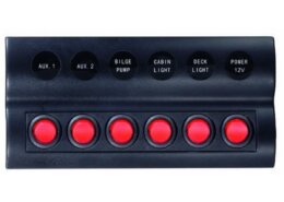 Schakelpaneel waterdicht 12V, 6 posities