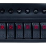 Schakelpaneel waterdicht 12 V, 6 posities