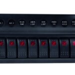 Schakelpaneel waterdicht 12 V, 8 posities