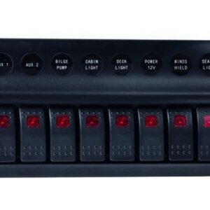 Schakelpaneel waterdicht 12 V, 8 posities