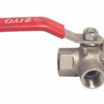 Kogelkraan 3-weg L-boring vernikkeld 1/2"