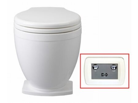 Jabsco Lite Flush elektrisch toilet 12V met bedienpaneel