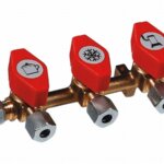 Gaskraan verdeelblok met drie kranen