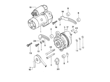 Startmotor Vetus M3.10 / M4.14 (onderdeel 1)