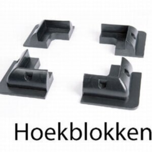 Hoekblokken zwart (set van 4)