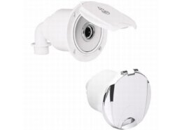 Dekaansluiting haaks voor dekwaspomp met verchroomd deksel