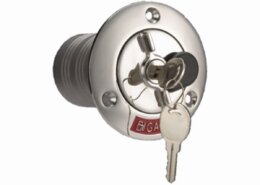 Dekvuldop 38 mm Petrol", RVS met slot"