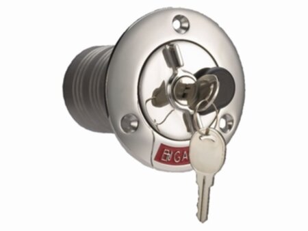 Dekvuldop 38 mm Petrol", RVS met slot"