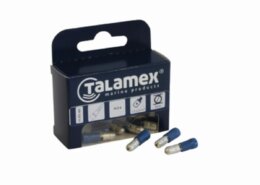 Draadklem rond 5 mm mannetje blauw 6 stuks