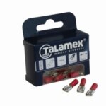 Draadklem schuif female 6,3 mm geel 5 stuks