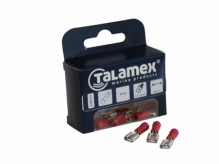 Draadklem schuif female 6,3 mm geel 5 stuks