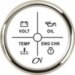 Alarm instrument met 4 LEDS wit/chroom