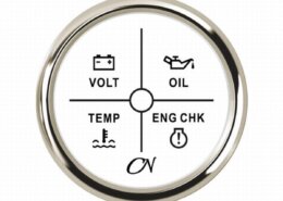 Alarm instrument met 4 LEDS wit/chroom