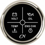 Alarm instrument met 4 LEDS zwart/chroom