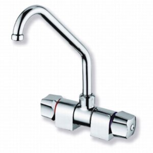 Kraan met draaibare uitloop dubbel chrome