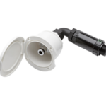 Dekaansluiting haaks voor dekwaspomp met wit deksel