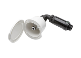 Dekaansluiting haaks voor dekwaspomp met wit deksel