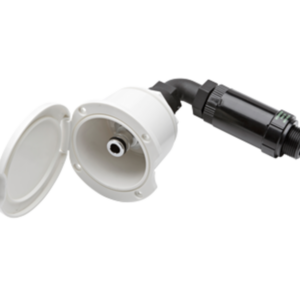 Dekaansluiting haaks voor dekwaspomp met wit deksel