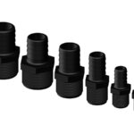 Kunststof slangaansluiting recht, draad 1/2” x 13mm