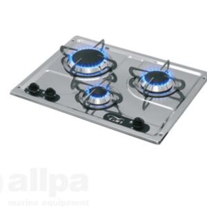 Gaskomfoor RVS 470x360x80 mm, drie branders