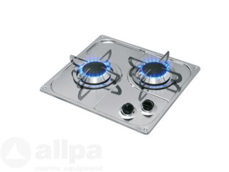 Gaskomfoor RVS 350x320x80 mm, twee branders