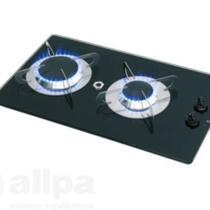 Gaskomfoor met thermische glasplaat 500x300x80 mm twee branders