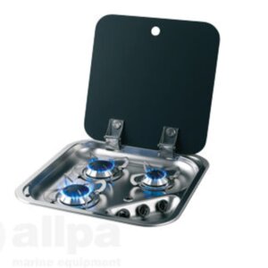 Gaskomfoor met afdekplaat 440x440x90 mm, drie branders