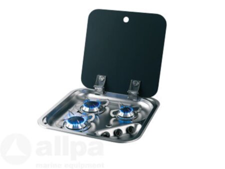 Gaskomfoor met afdekplaat 440x440x90 mm, drie branders