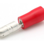 Draadklem rond 4 mm mannetje rood 6 stuks