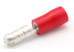 Draadklem rond 4 mm mannetje rood 6 stuks