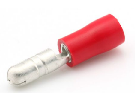 Draadklem rond 4 mm mannetje rood 6 stuks