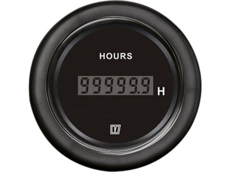 Vetus urenteller 12/24v zwarte wijzerplaat - nieuwe lijn