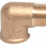 Messing bocht 90 graden 1/8" bi/bu