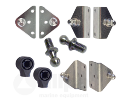 Montagebeugel voor gasveer, RVS vlak