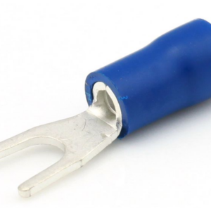 Draadklem vork 4,3 mm blauw 6 stuks