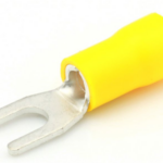 Draadklem vork 5,3 mm geel 4 stuks