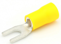 Draadklem vork 5,3 mm geel 4 stuks