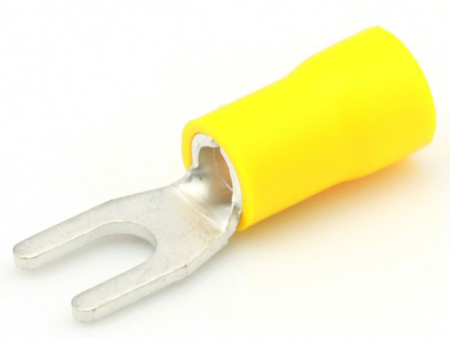 Draadklem vork 5,3 mm geel 4 stuks