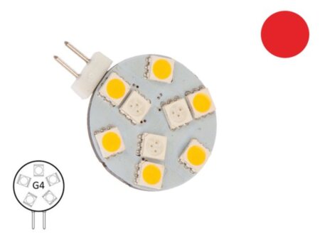 LED lamp G4 10/1.4W wit/rood