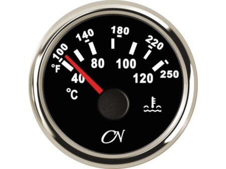 Koelwater temperatuurmeter CN zwart/chroom