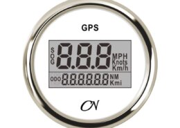 GPS snelheidsmeter CN wit/chroom