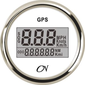 GPS snelheidsmeter CN wit/chroom