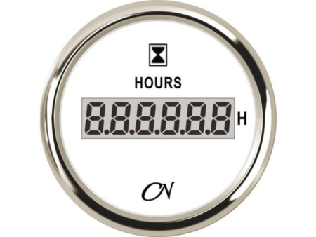 Bedrijfsurenteller CN digitaal wit/chroom