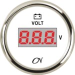 Voltmeter digitaal 8 - 32 volt wit/chroom CN